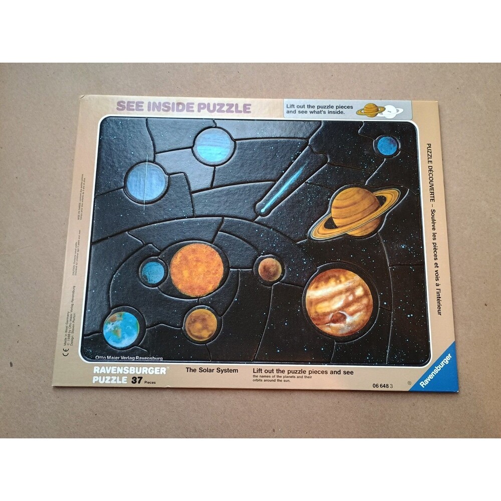 Ravensburg 1988 The Solar System See Inside Tray Puzzle